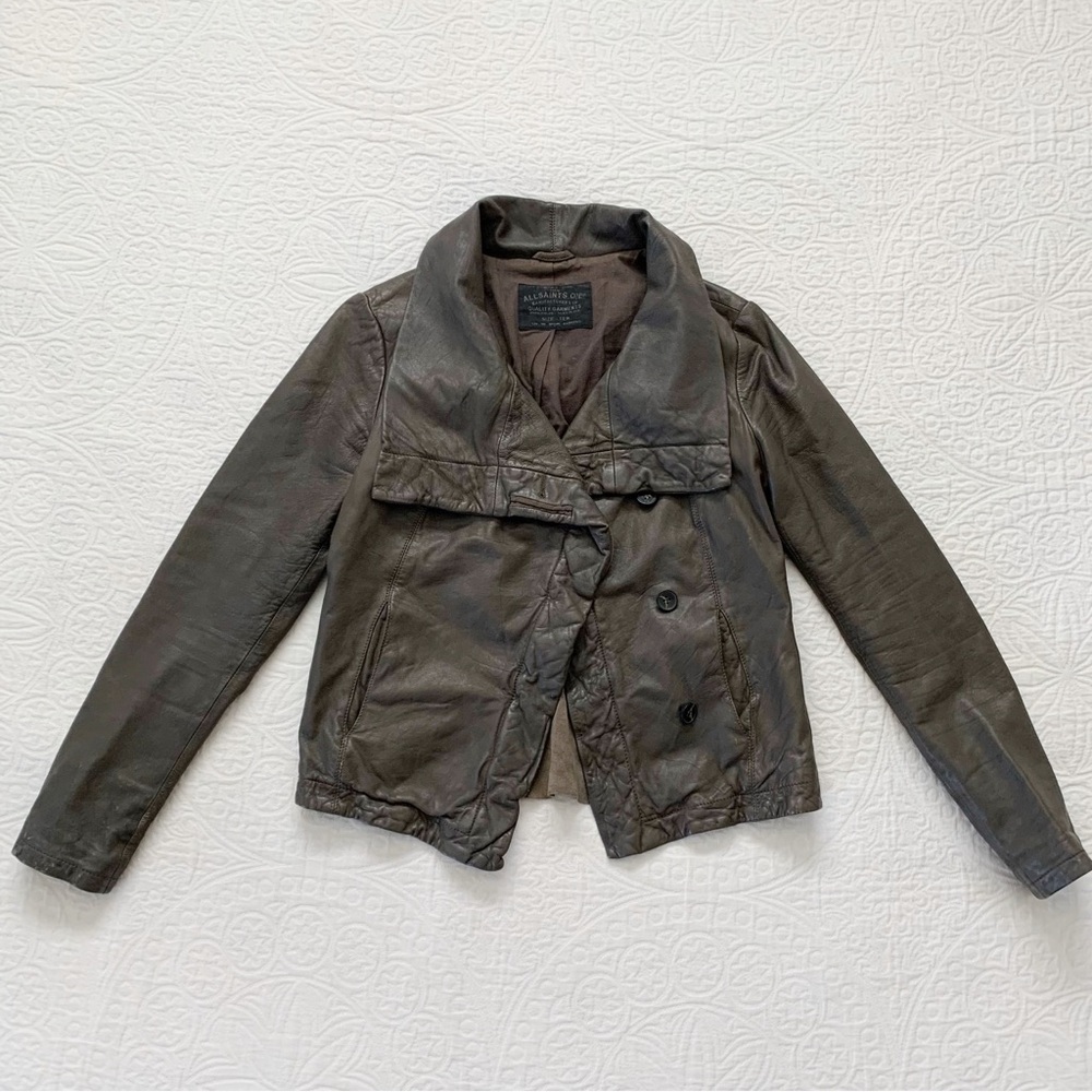Allsaints Spitalfields Women's Leather Twist‎ Knot Hyde Jacket